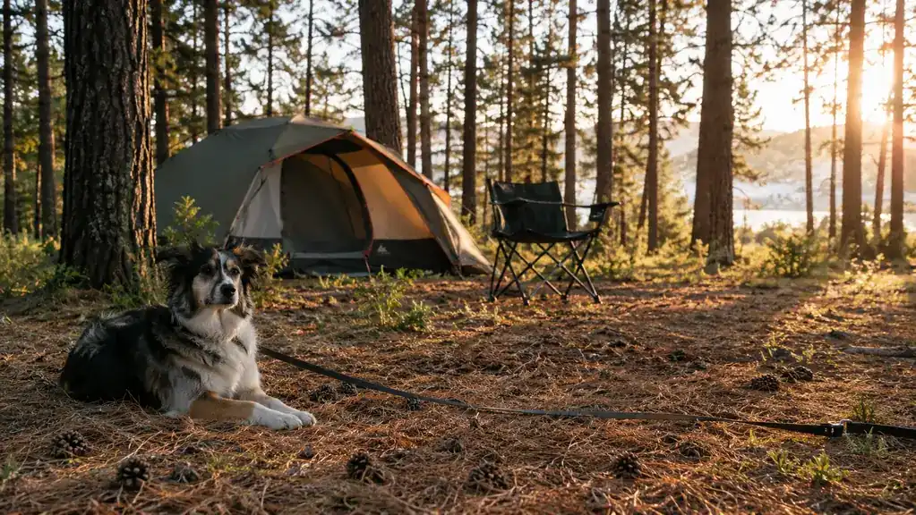 How to Keep Your Dog From Wandering at Camp With a Tie-Out Cable